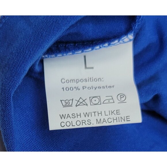 Crop Top Blue Long Sleeve Womens Large 100% Polyester New in Bag - Picture 3 of 7